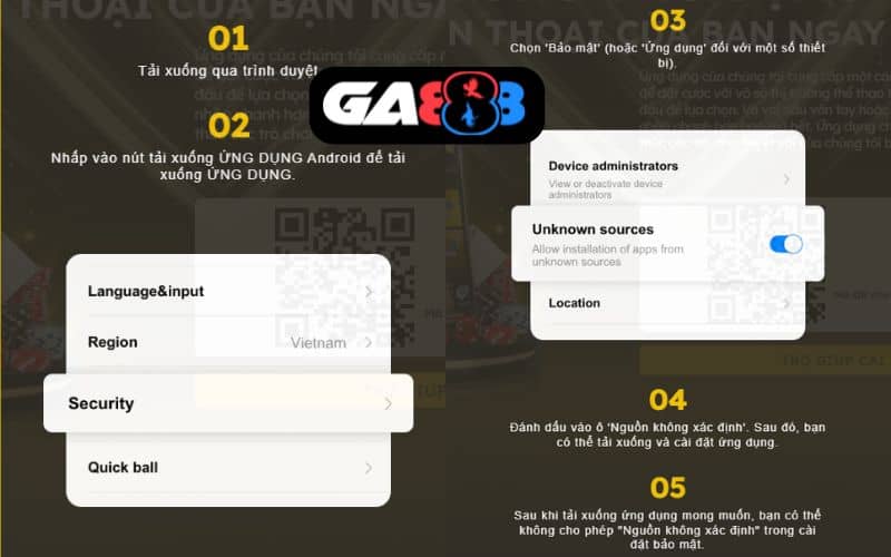 Các bước tải ứng dụng GA888 về điện thoại Các bước tải ứng dụng GA888 về điện thoại
