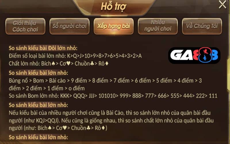 Xếp hạng các lá bài cào online khi so điểm Xếp hạng các lá bài cào online khi so điểm
