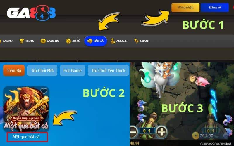Các bước chơi bắn cá Một Que Bắt Cá tại GA888 Các bước chơi bắn cá Một Que Bắt Cá tại GA888